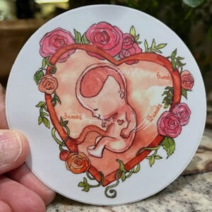 2” Sticker White border