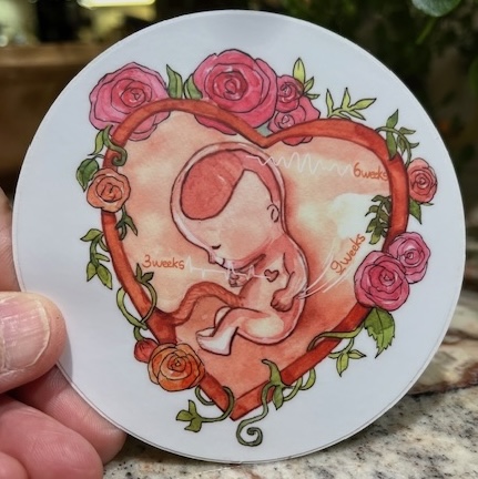 3” Sticker White border