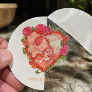 3” Sticker Clear border