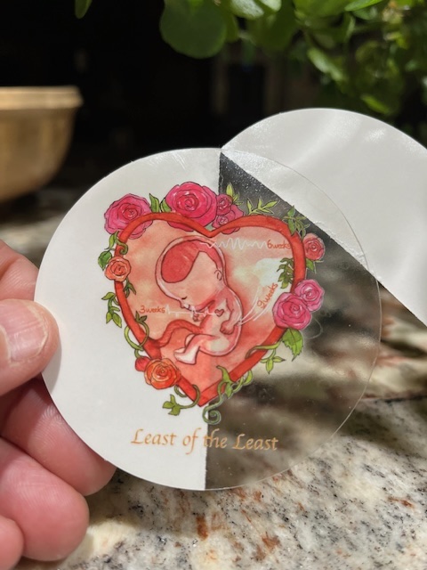 3” Sticker Clear border