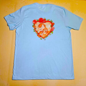 T-shirt - Light Blue With Black Lettering