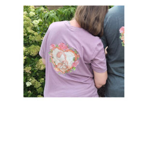 T-shirt Mauve With Gold Lettering