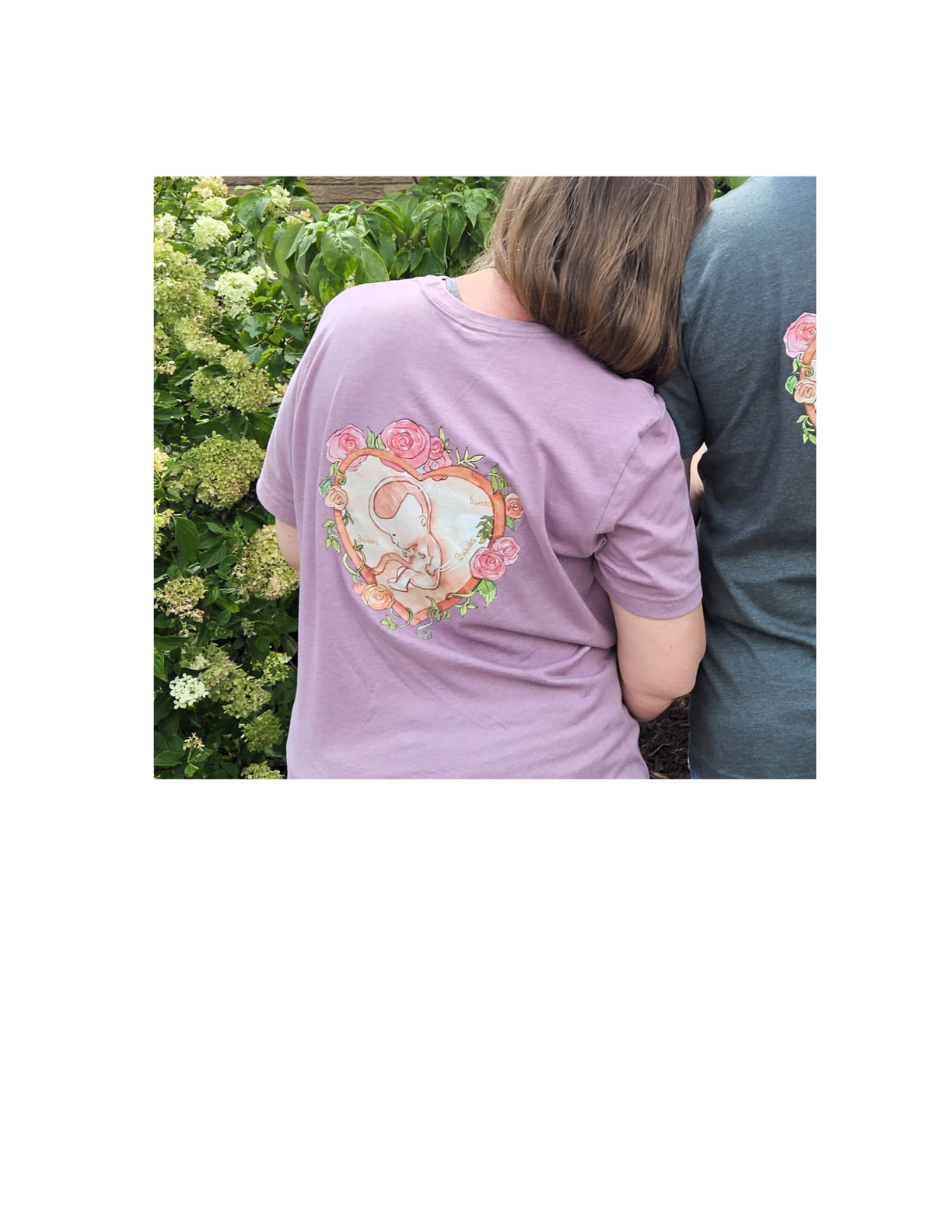 T-shirt Mauve With Gold Lettering