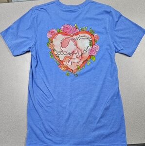 T-shirt - Deep Blue With Black Lettering