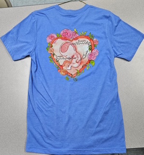 T-shirt - Deep Blue With Black Lettering