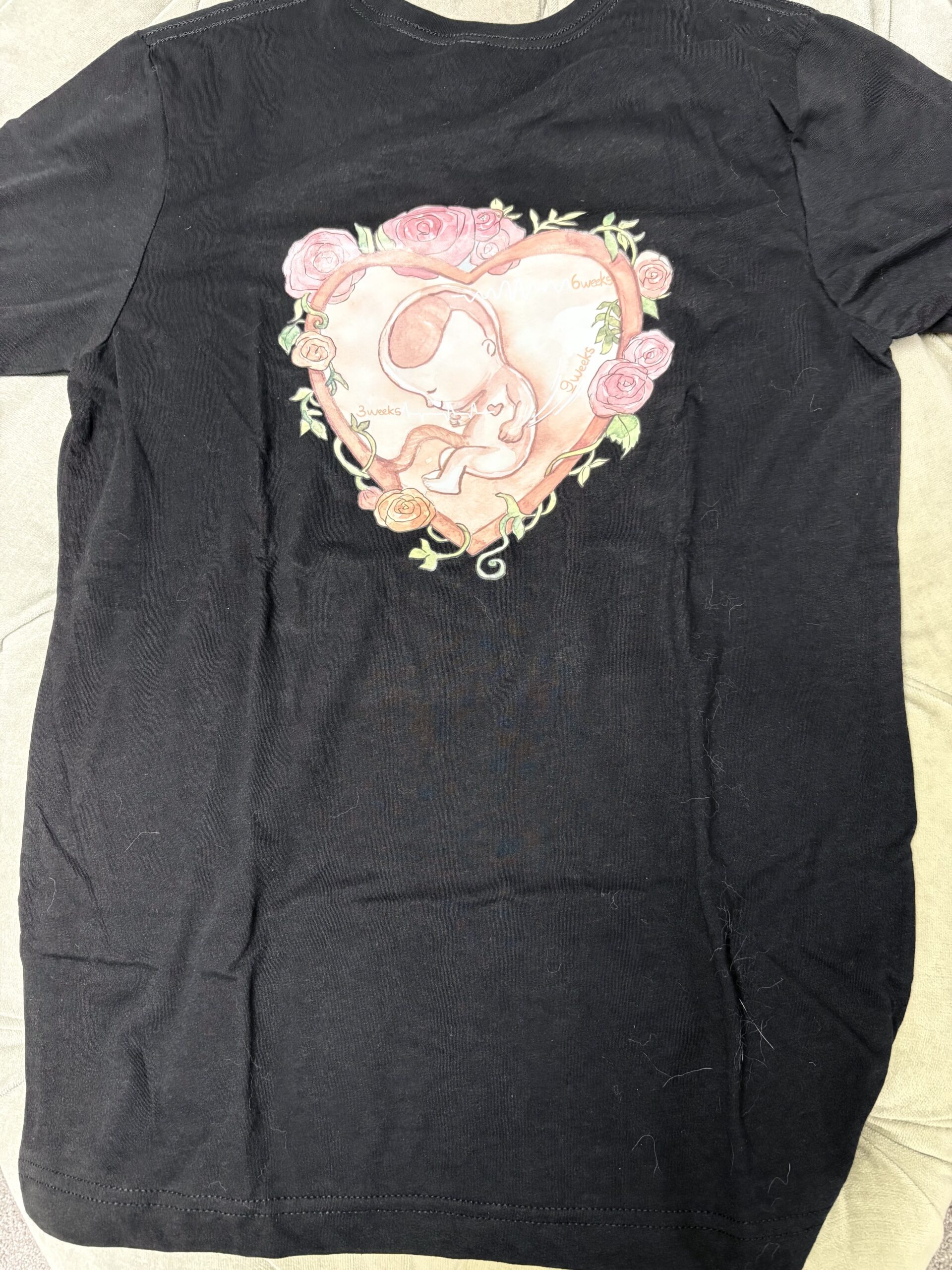 T-shirt Black With Gold Lettering